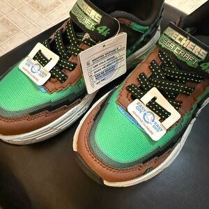 Skechers  Boys Green and Brown Athletic Shoes